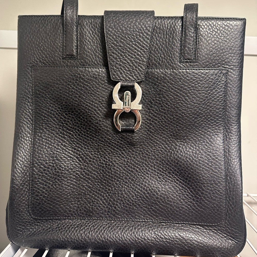Salvatore Ferragamo black leather bag